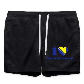 I love Bosnia and Herzegovina - Swim Trunks - black - Front - AI Model Male 185 light (185cm)