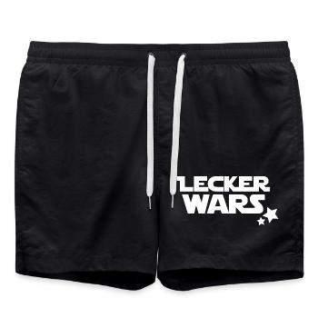 lecker wars - Badeshorts - Schwarz - Vorne - AI Model Male 185 light (185cm)