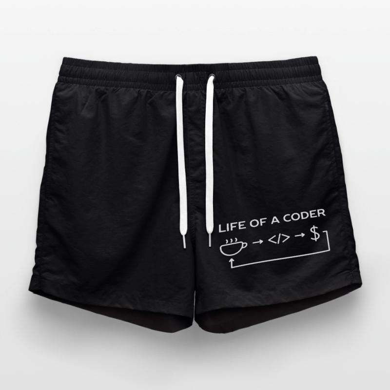 Programmer Life Of A Coder Shirt Swim Trunks