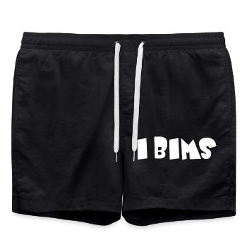 I Pumice – Funny Slang Motif - Swim Trunks - black - Front - AI Model Male 185 light (185cm)