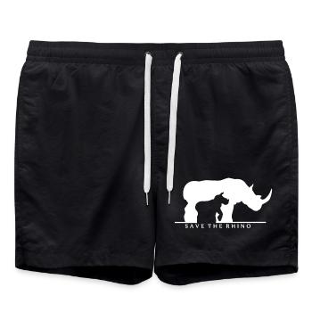 Speichern Sie das Nashorn-T-Shirt - Badeshorts - Schwarz - Vorne - AI Model Male 185 light (185cm)
