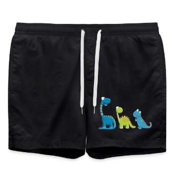 Drôle De Dinosaure Espèces I Dino Enfants Cadeau - Short de bain - noir - Devant - AI Model Male 185 light (185cm)