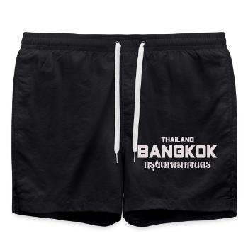Bangkok Großbuchstaben Stadtbild - Badeshorts - Schwarz - Vorne - AI Model Male 185 light (185cm)