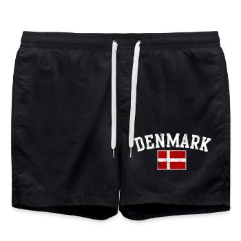 Denmark Arch Flag Typography - Swim Trunks - black - Front - AI Model Male 185 light (185cm)
