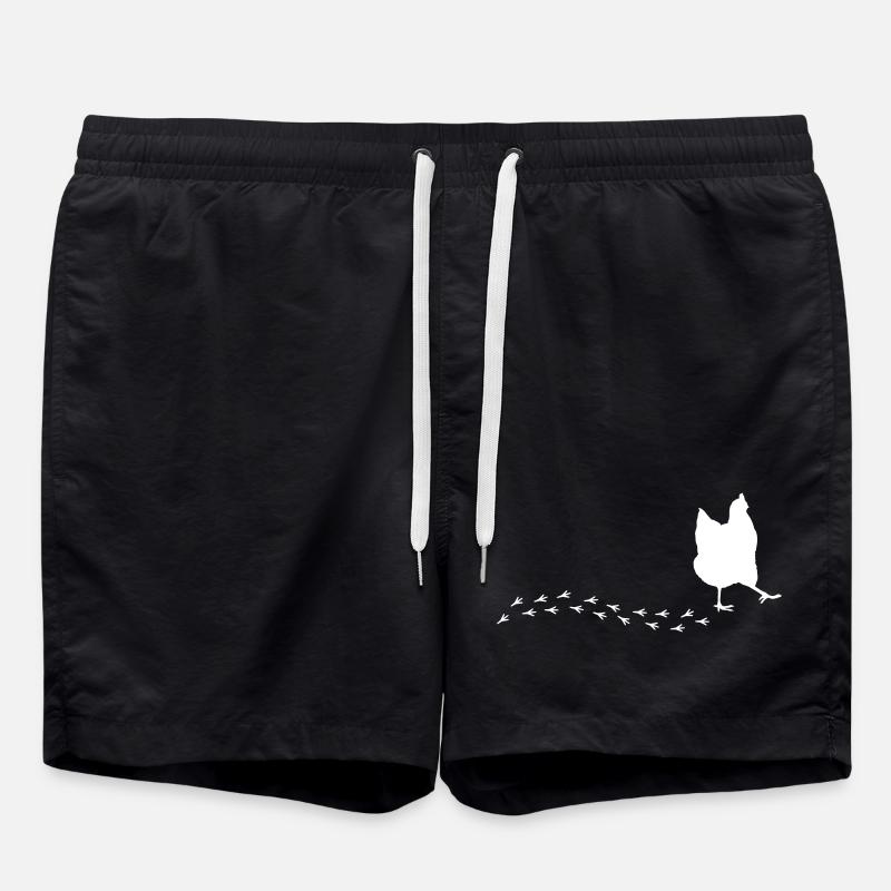 Witziges Huhn - Badeshorts - Schwarz