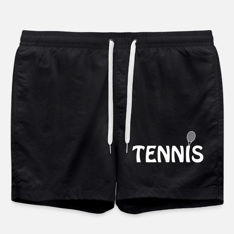 Texte de raquette de tennis blanc - Short de bain - noir