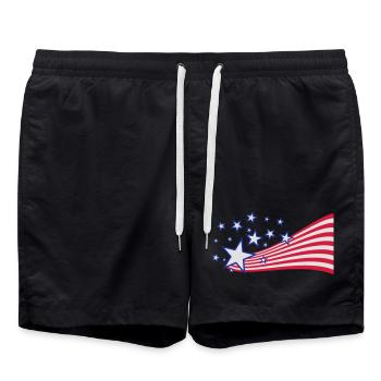 USA drapeau - Short de bain - noir - Devant - AI Model Male 185 light (185cm)
