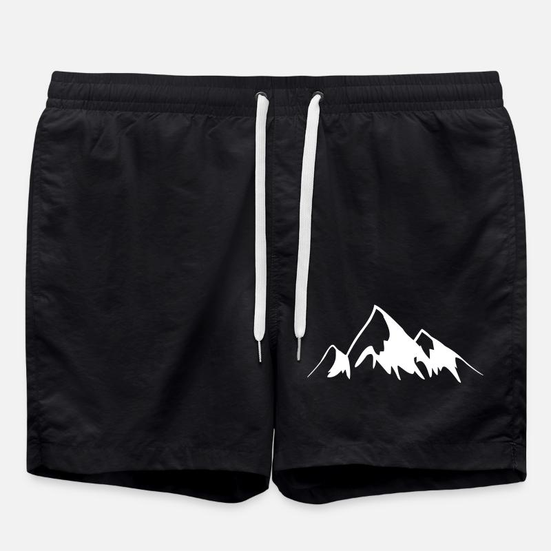 Mountains - Peaks - Swim Trunks - black