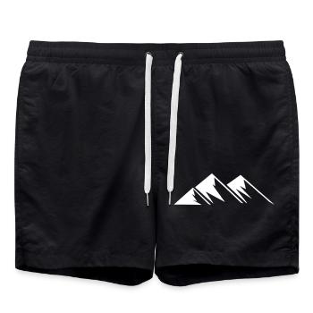 Montagnes - design minimaliste - Short de bain - noir - Devant - AI Model Male 185 light (185cm)