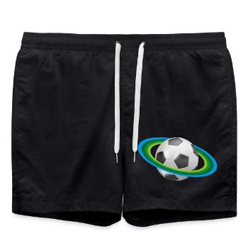 Fußball Ringe, Soccer, - Badeshorts - Schwarz - Vorne - AI Model Male 185 light (185cm)