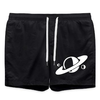 Saturne et ses lunes - Short de bain - noir - Devant - AI Model Male 185 light (185cm)
