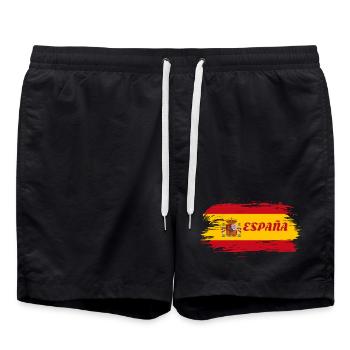 Espagne Drapeau / Cadeau Madrid Barcelone - Short de bain - noir - Devant - AI Model Male 185 light (185cm)