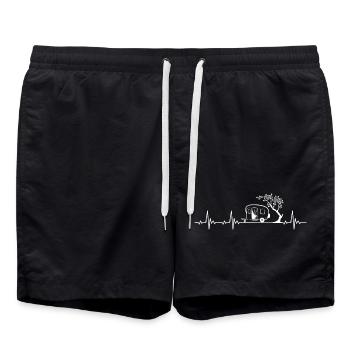 Caravan Camping Heartbeat for nature lovers - Swim Trunks - black - Front - AI Model Male 185 light (185cm)