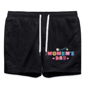 international Women's Day - Swim Trunks - black - Front - AI Model Male 185 light (185cm)
