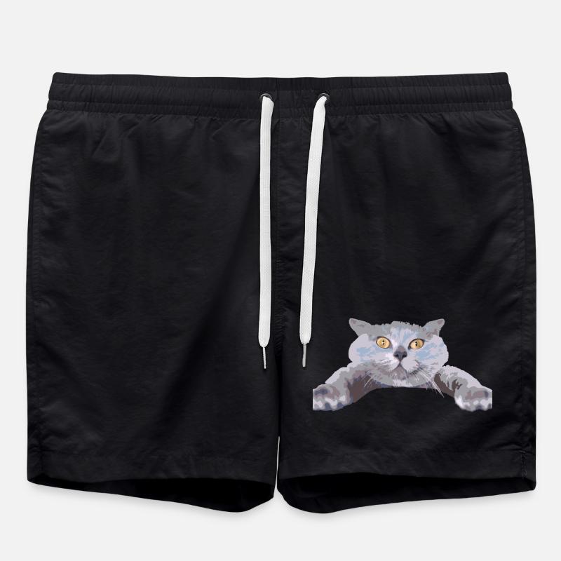 Cat - - Swim Trunks - black