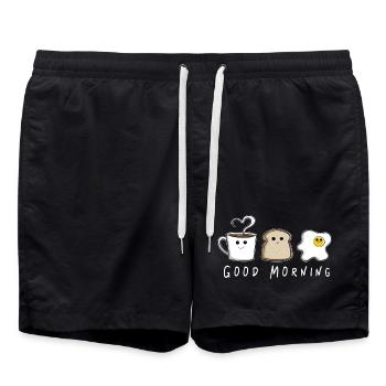 Bon petit déjeuner, Équipe I, cadeau brunch - Short de bain - noir - Devant - AI Model Male 185 light (185cm)
