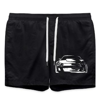 US Muscle Car V8 Sports Car Cars Drawing Sketch - Swim Trunks - black - Front - AI Model Male 185 light (185cm)