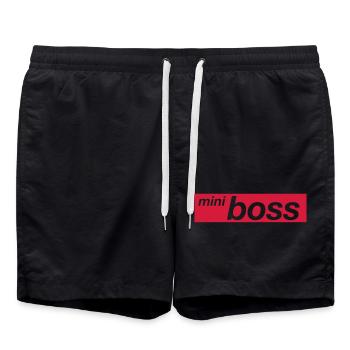kind klein chef rot sohn tochter red box logo supr - Swim Trunks - black - Front - AI Model Male 185 light (185cm)