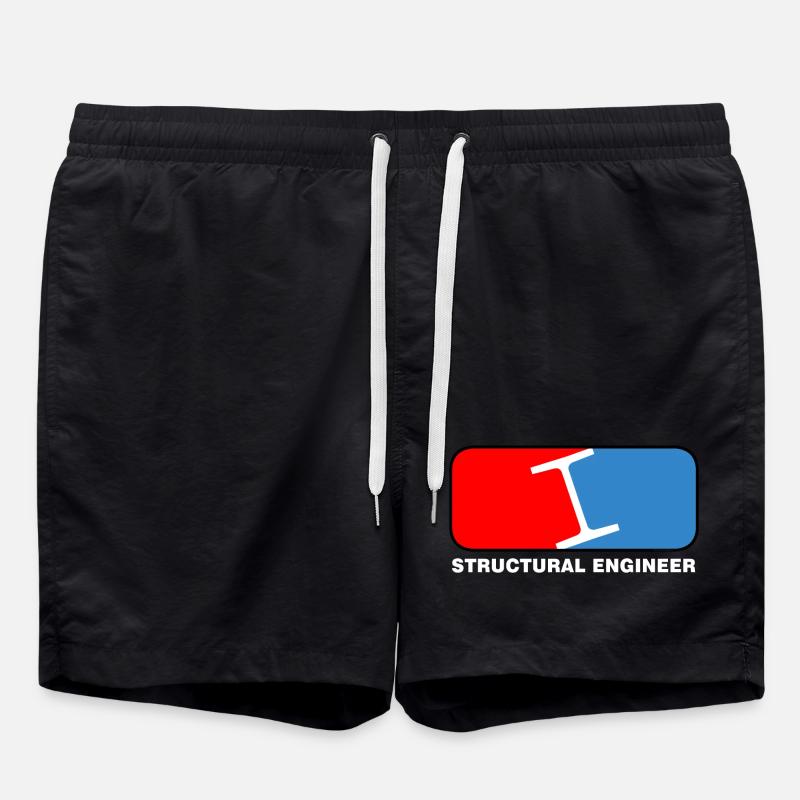 Structural Engineer League White Text - Short de bain - noir