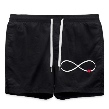 Signe d’Infini Cœur Amour Lemniscate - Short de bain - noir - Devant - AI Model Male 185 light (185cm)