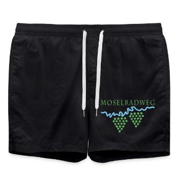 Moselradweg Traubenlinie - Badeshorts - Schwarz - Vorne - AI Model Male 185 light (185cm)