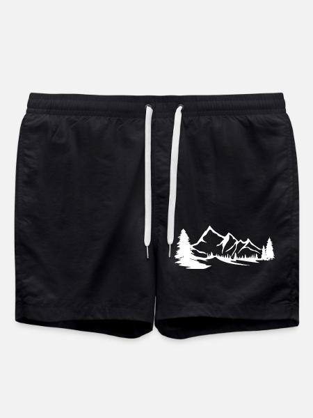 Mountains - Mountains - Swim Trunks - black