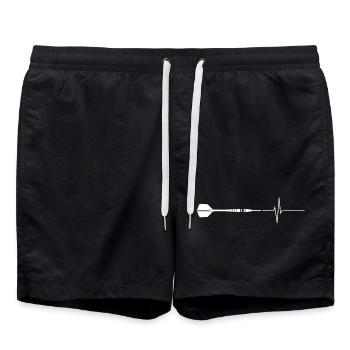 Dart Dartpfeil Dartscheibe - Badeshorts - Schwarz - Vorne - AI Model Male 185 light (185cm)