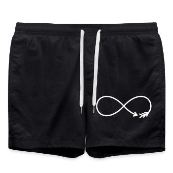 Caractère infinie flèche cadeau amour - Short de bain - noir - Devant - AI Model Male 185 light (185cm)