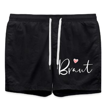 Braut Herz Junggesellinnenabschied Geschenk - Badeshorts - Schwarz - Vorne - AI Model Male 185 light (185cm)