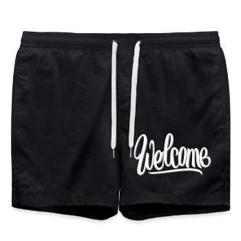 Lettre de Bienvenue - Short de bain - noir - Devant - AI Model Male 185 light (185cm)