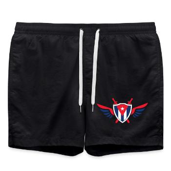 Kuba Flügel / Geschenk Havanna Karibik Cuba Flagge - Badeshorts - Schwarz - Vorne - AI Model Male 185 light (185cm)