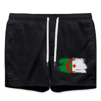 Algerien Vintage Flagge / Geschenk Algier - Badeshorts - Schwarz - Vorne - AI Model Male 185 light (185cm)