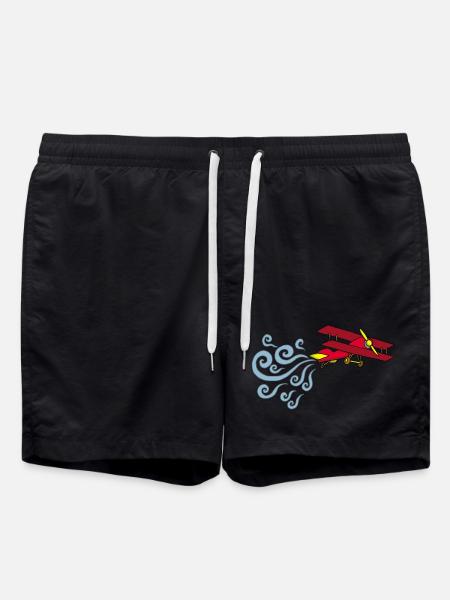 Avion vintage - Short de bain - noir