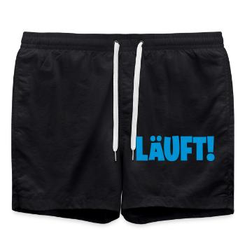 läuft humor lustig - Badeshorts - Schwarz - Vorne - AI Model Male 185 light (185cm)