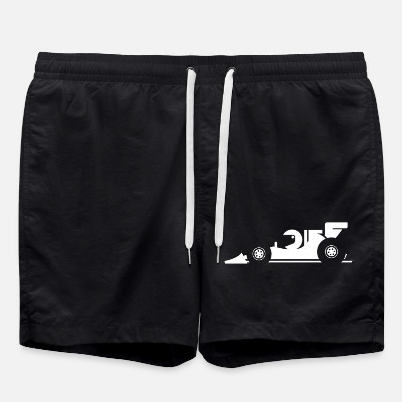 comic formula racing cartoon Rennauto Symbol - Badeshorts - Schwarz