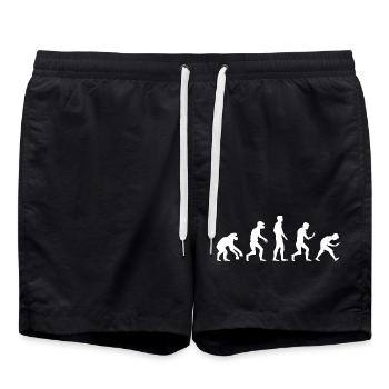 Logo drôle de dépendance au téléphone portable de smartphone d’évolution - Short de bain - noir - Devant - AI Model Male 185 light (185cm)