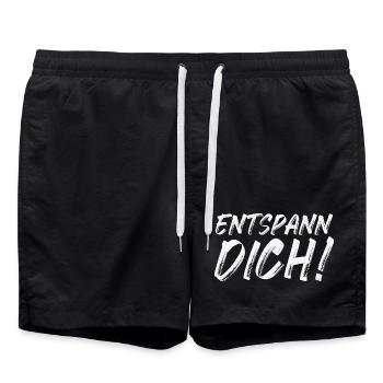Entspann Dich! - Badeshorts - Schwarz - Vorne - AI Model Male 185 light (185cm)