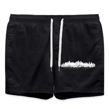 Schwarzwald (Vintage/Weiß) Schwarzwaldmädel - Badeshorts - Schwarz - Vorne - AI Model Male 185 light (185cm)