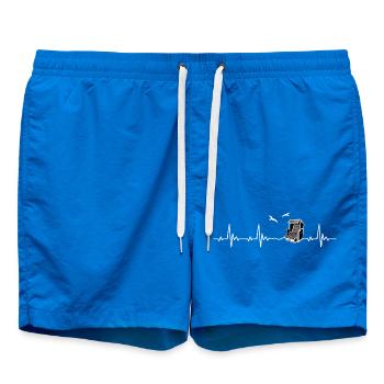 Strandkorb Ostsee Nordsee Heartbeat Frequenz Puls - Badeshorts - Cobalt blue - Vorne