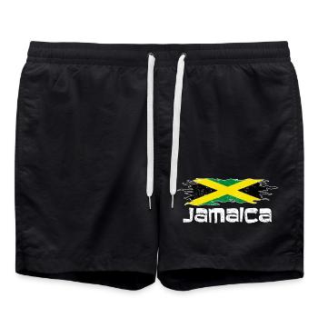 Jamaica flag - design - Swim Trunks - black - Front - AI Model Male 185 light (185cm)