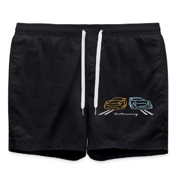 Slot Racing 2 cars Version 2 - Swim Trunks - black - Front - AI Model Male 185 light (185cm)