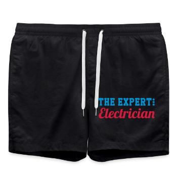 Electrician Electricity Elektriker Electricien Job - Swim Trunks - black - Front - AI Model Male 185 light (185cm)