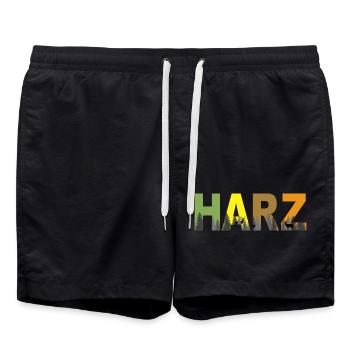 Harz in Farbe - Badeshorts - Schwarz - Vorne - AI Model Male 185 light (185cm)
