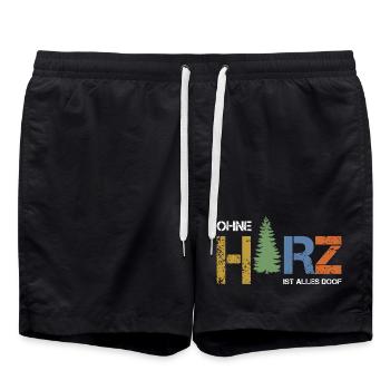 Ohne Harz ist alles doof - Badeshorts - Schwarz - Vorne - AI Model Male 185 light (185cm)