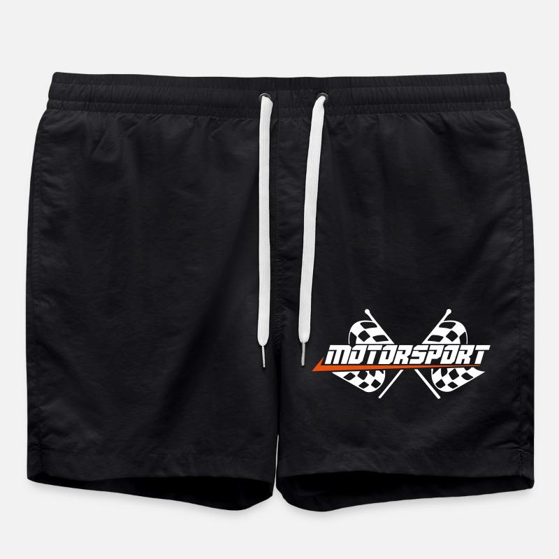 Sport automobile Drapeaux - Short de bain - noir
