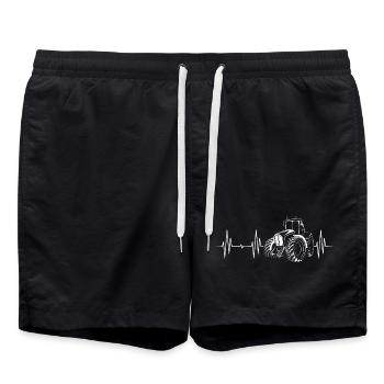 tractor heartbeat farmer farmer pulse ecg icon - Swim Trunks - black - Front - AI Model Male 185 light (185cm)