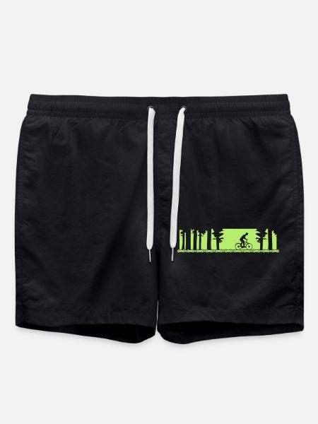 Bike Tour Forest Range - Minimalist Design - Swim Trunks - black