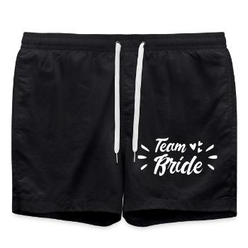 Team Bride - group outfit friends family bride - Swim Trunks - black - Front - AI Model Male 185 light (185cm)