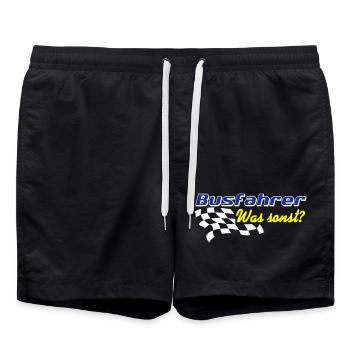 Busfahrer Bus Omnibus , Busfahrer was sonst (25) - Badeshorts - Schwarz - Vorne - AI Model Male 185 light (185cm)