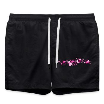 Pink Hearts Love Connection - Swim Trunks - black - Front - AI Model Male 185 light (185cm)
